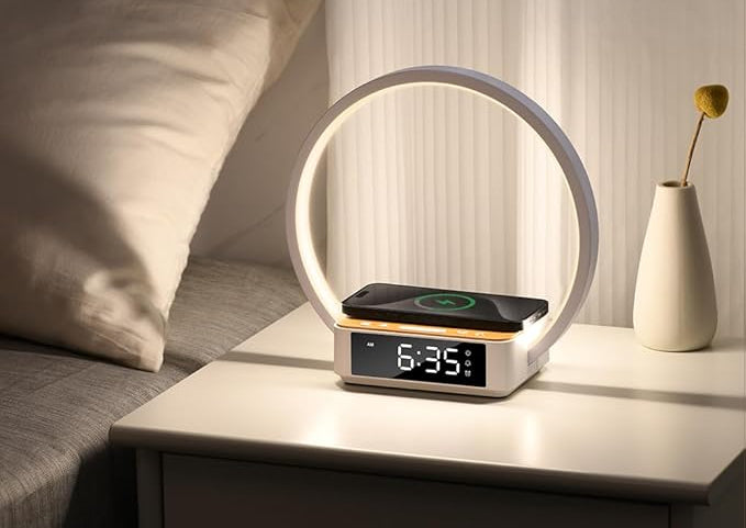 Lámpara táctil 3 en 1 para mesa de noche